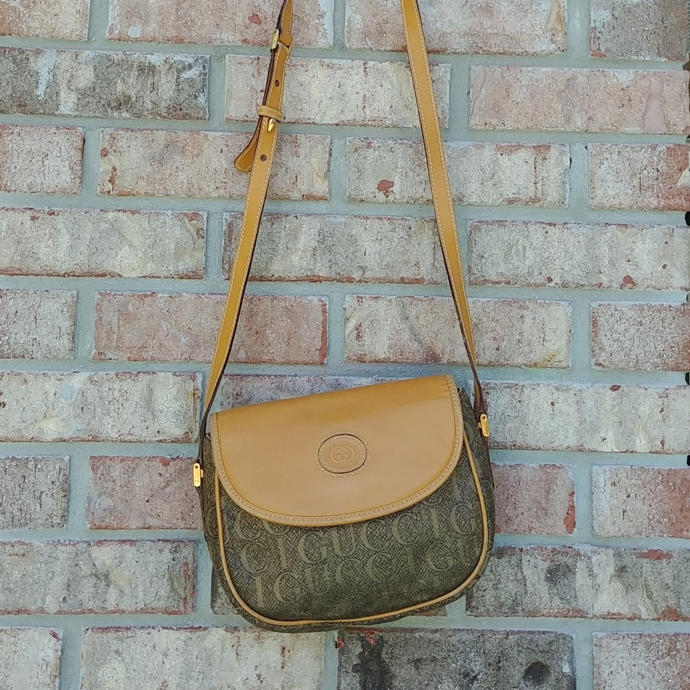 Gucci Monogram Tapestry Crossbody/Clutch Bag